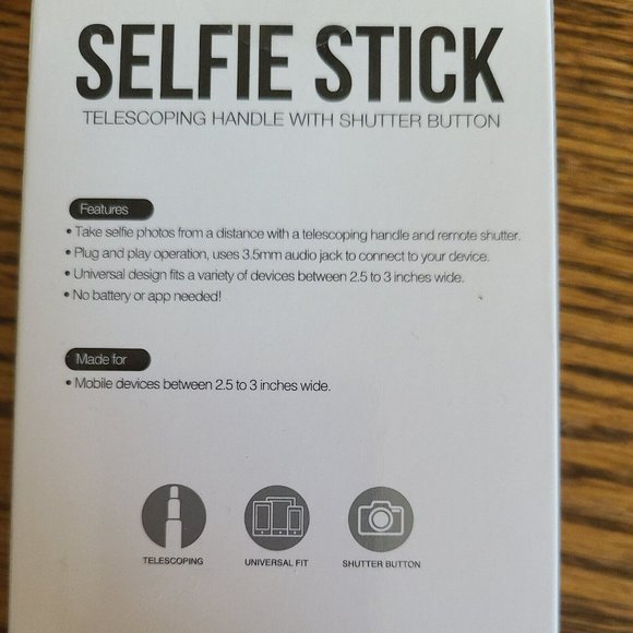 NIB GEMS Universal Telescoping Selfie Handle Stick With Shutter Button  GRAY - Picture 3 of 6